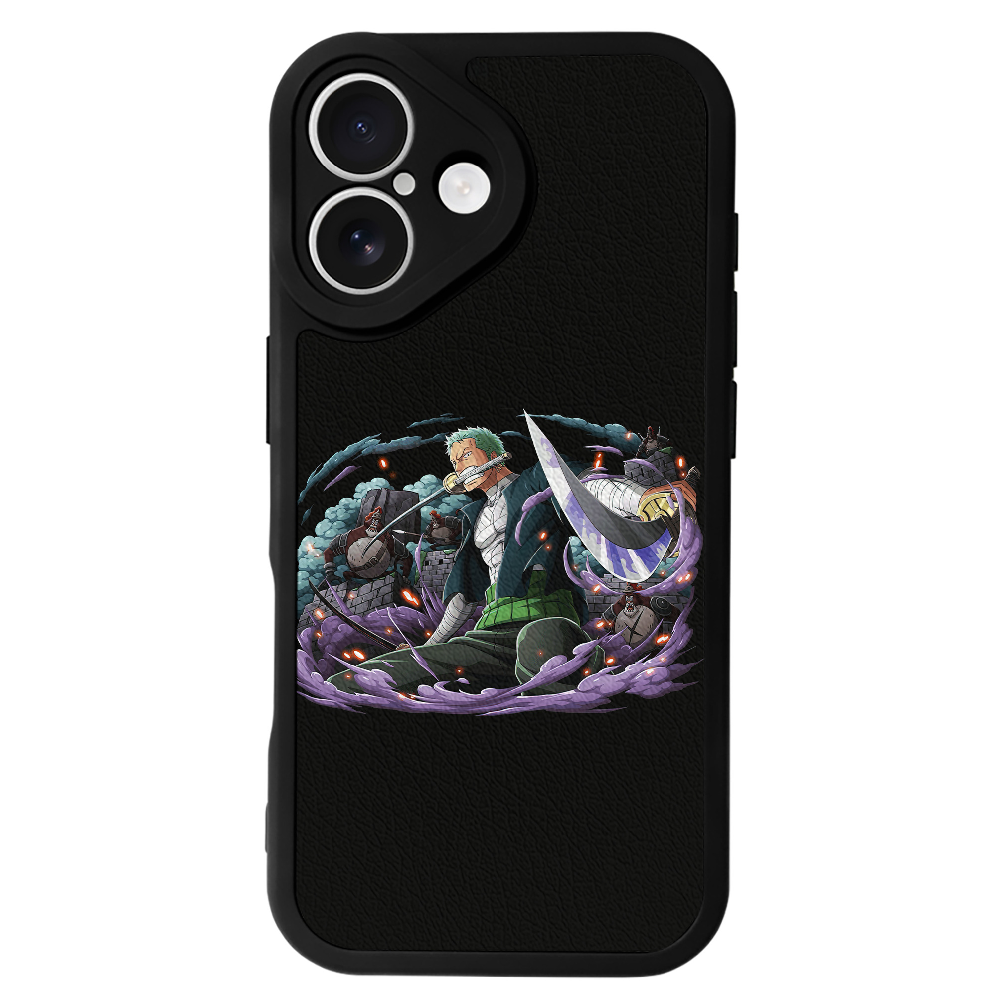 （画像用） ワンピース ロロノア・ゾロ ONE PIECE Roronoa Zoro 【iPhone 16シリーズ対応】シリコンスマホケース（レザー調） 材質：シリコン